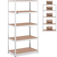 regał magazynowy metalowy 5 półek 750 kg 100 x 60 x 197 cm szary