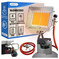 Grzejnik gazowy słoneczko 4,5 kw uchwyt na butlę PIEZO bez zapałek reduktor