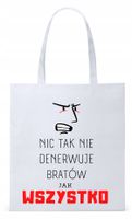 Dla Brata Na Prezent Torba Eco Biała Shopper Z Nadrukiem Ze Zdjęciem