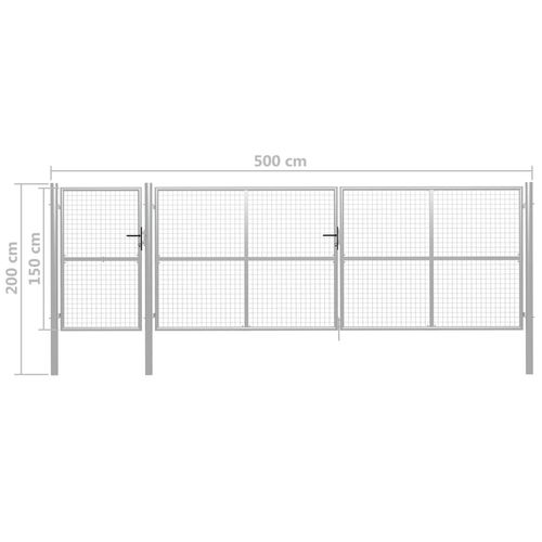 Brama ogrodzeniowa, stalowa, 500 x 150 cm, srebrna na Arena.pl