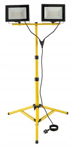 Halogen LED Statyw Budowlany Naświetlacz 2X 100W + Przewód Zestaw na Arena.pl