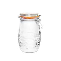 SŁOIK SZKLANY Z KLIPSEM KLAMRĄ WEK ART SYPKIE 1 L