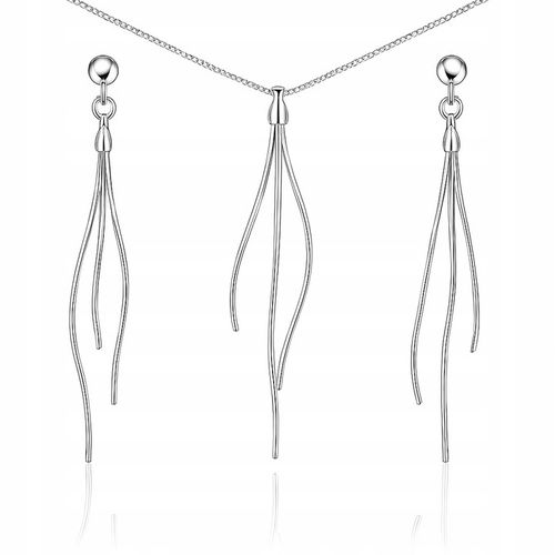 Biżuteria srebrna damska Komplet żmijki długie wiszące kolczyki srebro 925 na Arena.pl