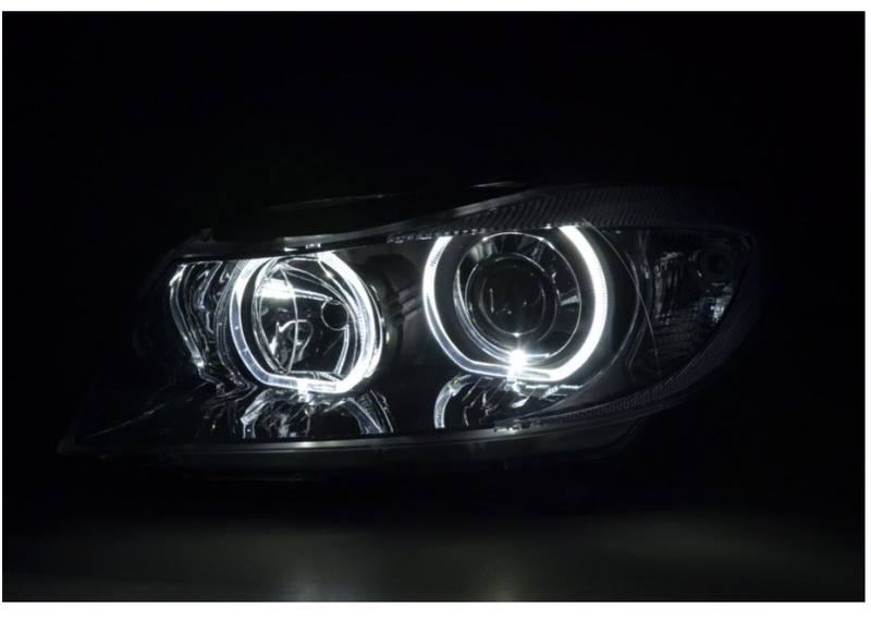 Reflektory BMW E90 E91 2005-2011 BIAŁE Ringi LED H7 DEPO - Oryginalne Lampy zdjęcie 4