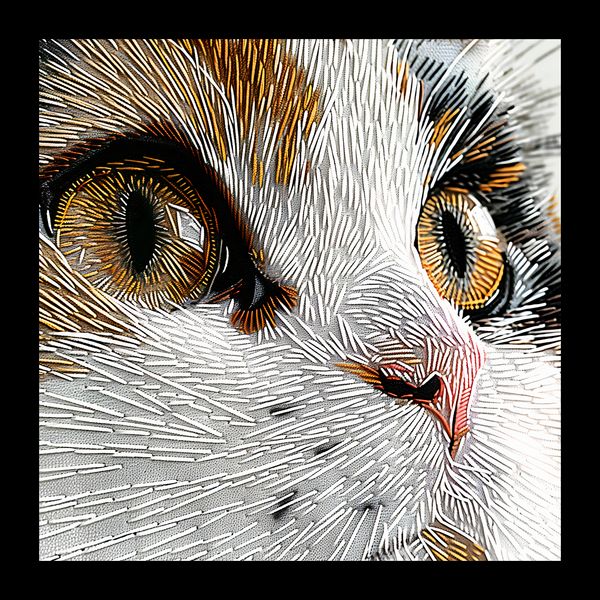 Plakat 20x20cm Nitkowany Kot zdjęcie 2