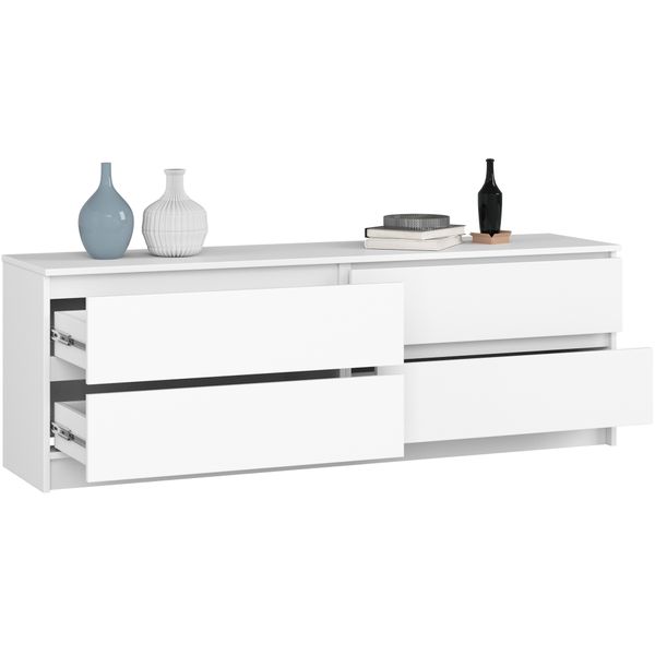 Komoda K 160 cm 4 szuflady - biała zdjęcie 2