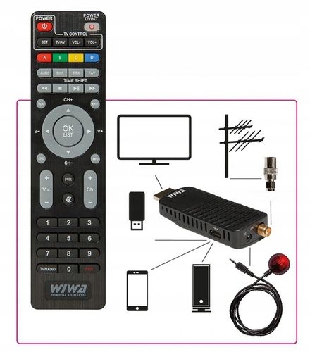 DEKODER TUNER DO TV NAZIEMNEJ DVB-T2 H.265 FULL HD MINI STICK PILOT na Arena.pl