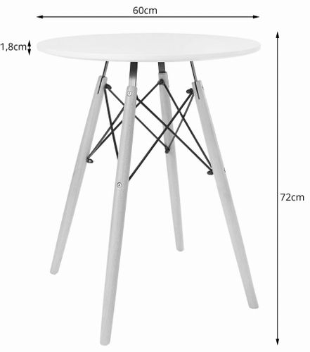 Stół TODI Okrągły 60cm - biały na Arena.pl