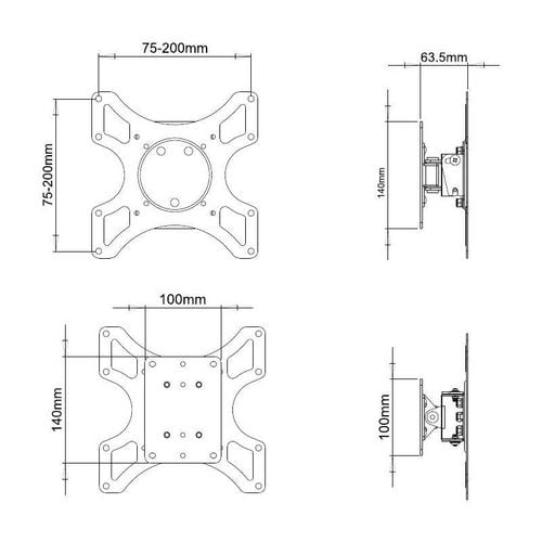 Uchwyt ścienny Techly 13"-37", 25kg obrotowy na Arena.pl