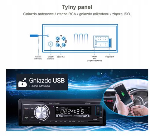Radio samochodowe 1din VORDON HT185BT bluetooth na Arena.pl