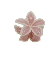 Piękna spinka klamra plastikowa kwiatek hawajski różowo-beżowy 4,5cm