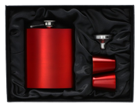 Czarna Piersiówka 210 Ml Z Kieliszkami I Lejkiem - Zestaw Prezentowy