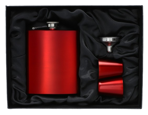 Czarna Piersiówka 210 ml z Kieliszkami i Lejkiem - Zestaw Prezentowy na Arena.pl