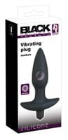 wibrujący korek analny black velvets silikonowy czarny 15 cm