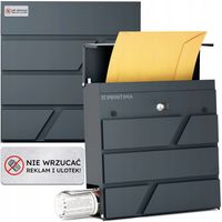 DUŻA SKRZYNKA POCZTOWA NA LISTY | NA BRAMĘ OGRODZENIE | ANTRACYT RAL