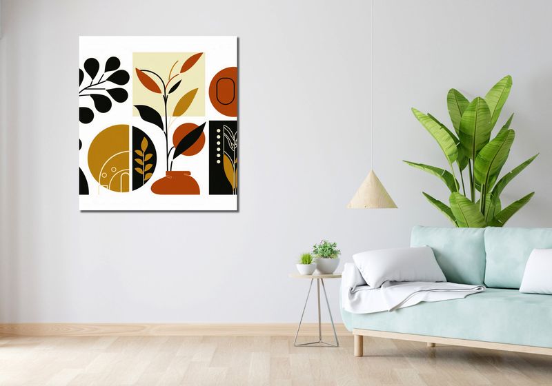 Obraz 90x100cm Kolaż Botaniczny zdjęcie 2