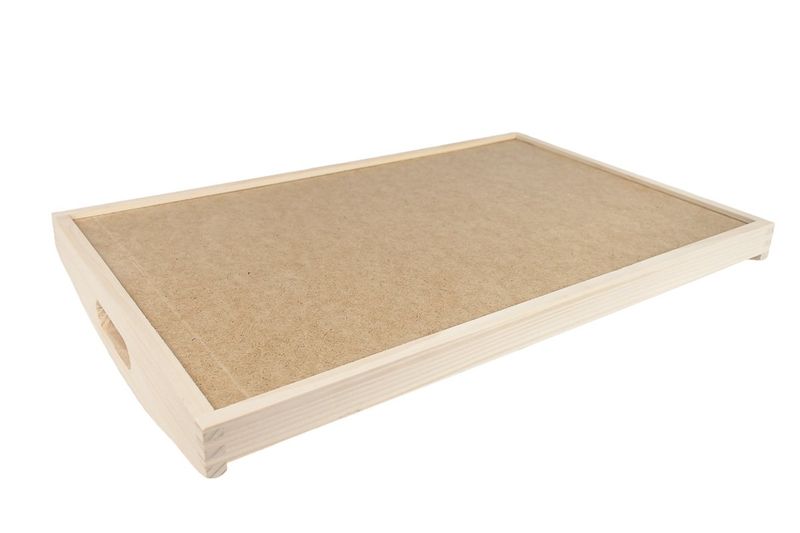 Taca drewniana 47/30 cm, białe dno zdjęcie 5