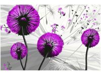 60CM 40CM OBRAZ ŚCIENNY DMUCHAWCE FIOLECIE DRUK PŁÓTNO RAMA