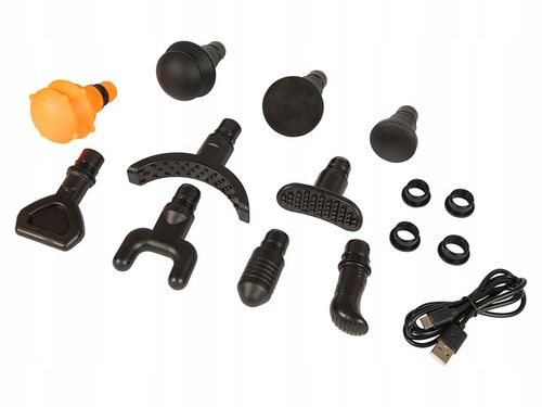 PISTOLET DO MASAŻU PLECÓW CIAŁA STÓP MASAŻER MASSAGE GUN 10 KOŃCÓWEK ZESTAW na Arena.pl