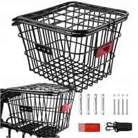 KOSZYK ROWEROWY KOSZ NA BAGAŻNIK ZAMYKANY Z ODBLASKIEM POJEMNY