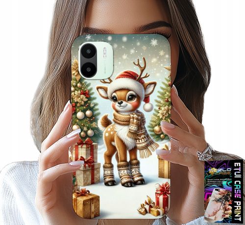 ETUI DO XIAOMI REDMI A1 - RENIFER, WZORY BOŻONARODZENIOWE + SZKŁO na Arena.pl