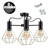 LAMPA WISZĄCA SUFITOWA ŻYRANDOL CZARNA ZŁOTA LARS
