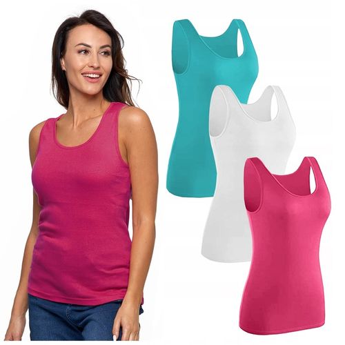 3x DAMSKI Tank TOP Bawełniany Moraj Podkoszulka Zestaw 3szt KOLORY r. M na Arena.pl