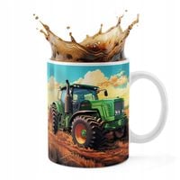 KUBEK CERAMICZNY 330ML DRUK - TRAKTOR CIĄGNIK POLE GOSPODARSTWO ROLNIK