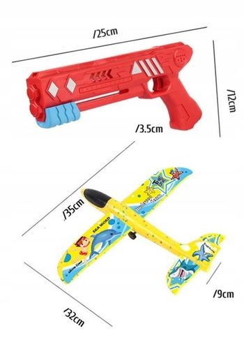 Samolot Styropianowy Wyrzutnia Duzy 35x32cm - Idealny prezent dla dzieci na Arena.pl