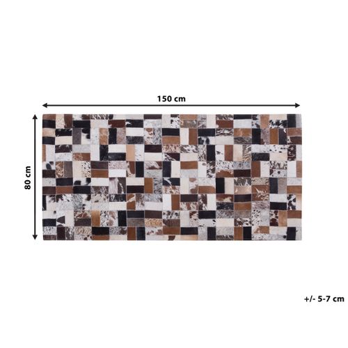 Dywan patchwork skórzany 80 x 150 cm brązowo-beżowy CESME na Arena.pl
