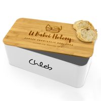 Chlebak z deską bambusową i grawerem prezent dla babci na dzień babci