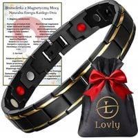 MOCNA Czarna Zdrowotna Bransoletka MĘSKA MAGNETYCZNA ORYGINAŁ