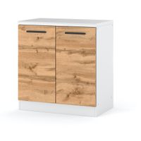 Szafka Kuchenna Stojąca Z Blatem Modułowa Blande 80cm Biała Dąb Wotan