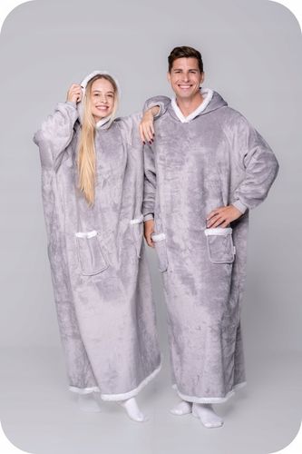 KOC BLUZA Oversize do Kostek Gruba KOCOBLUZA XXL SZARA Futrzak Bluzo na Arena.pl