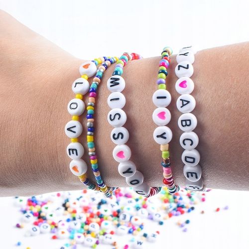OGROMNY Zestaw do Robienia Biżuterii Bransoletek Literki Buźki Charmsy XXL na Arena.pl