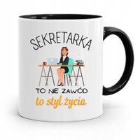 Kubek Czarny Prezent Dla Sekretarki To Styl Życia Z Nadrukiem Ze Zdjęciem