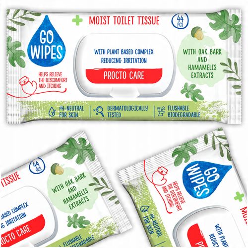 gowipes nawilżany papier toaletowy procto care flip top 44szt. na Arena.pl