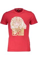 KOSZULKA CAVALLI CLASS Z KRÓTKIM RĘKAWEM MĘSKA CZERWONA M