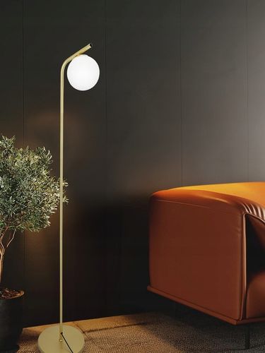 Złota Lampa Stojąca Podłogowa Lampka LED 1X E27 Kula Do Czytania na Arena.pl