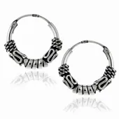 DELIKATNE OKSYDOWANE SREBRNE KOLCZYKI MAŁE KÓŁKA KÓŁECZKA 1.2CM Z OZDOBĄ