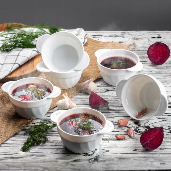 Bulionówka 650ml Flaczarka 3szt Biała Miska Do Zup zdjęcie 2