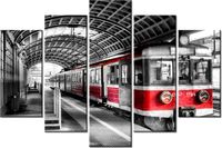 100CM 150CM OBRAZ 5 ELEM POCIĄG PERONIE ŚCIENNY