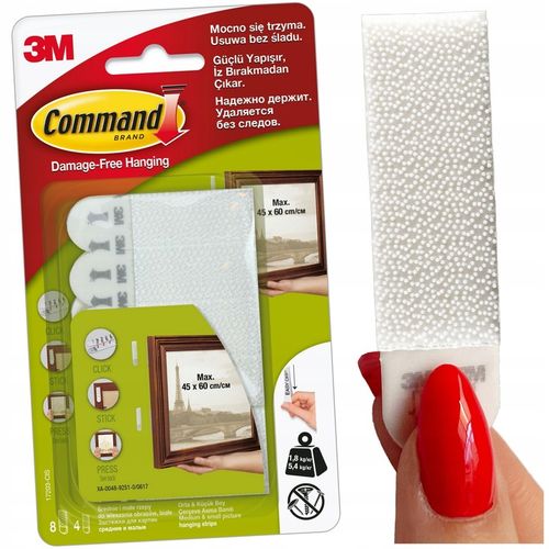 Rzepy Samoprzylepne COMMAND Zestaw 24szt/12par - Bezinwazyjne,bez narzędzi na Arena.pl