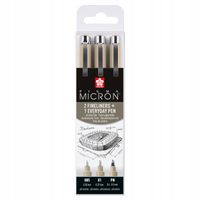 2 x Zestaw 3szt cienkopisów SAKURA Pigma Micron CZARNE architektura 005 01