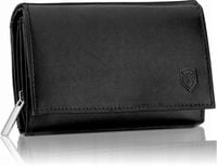 Skórzany portfel damski STEVENS RFID skóra Czarny Q2