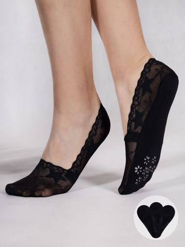 Skarpety stopki damskie niskie koronkowe z ABS czarne 3PAK 36-41 YOCLUB na Arena.pl