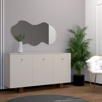 KOMODA KLARA 150 KASZMIR BEŻ ZŁOTY nogi metal salon sypialnia biuro