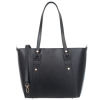 VERA PELLE torebka skórzana klasyczna elegancka z paskiem V605 czarna