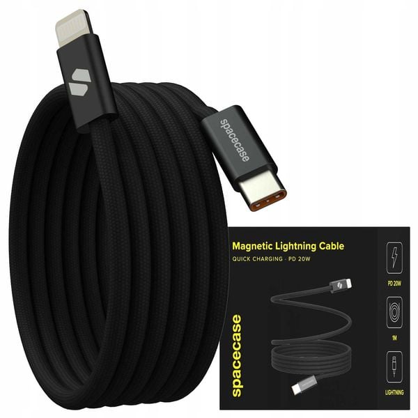 Spacecase Usb-C To Lightning Magnetic Cable 1M 20W Cl09 B zdjęcie 1