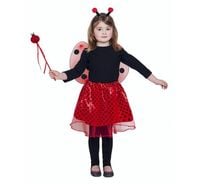 Strój biedronki dla dzieci (spódniczka, skrzydła, opaska, różdżka)